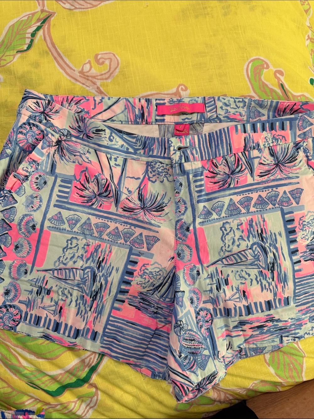 Lilly Pulitzer Tropical Pink & Blue Print Shorts